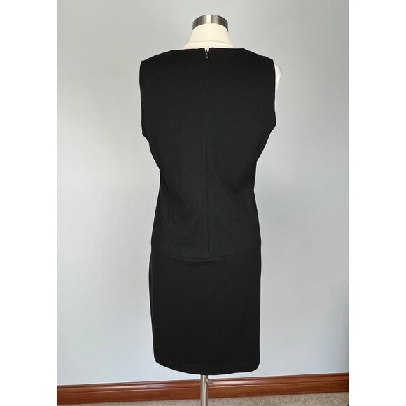 Anne Klein Womens Black Deep V Neck Dress Pockets Sleeveless Stretch size Large - Picture 6 of 12
